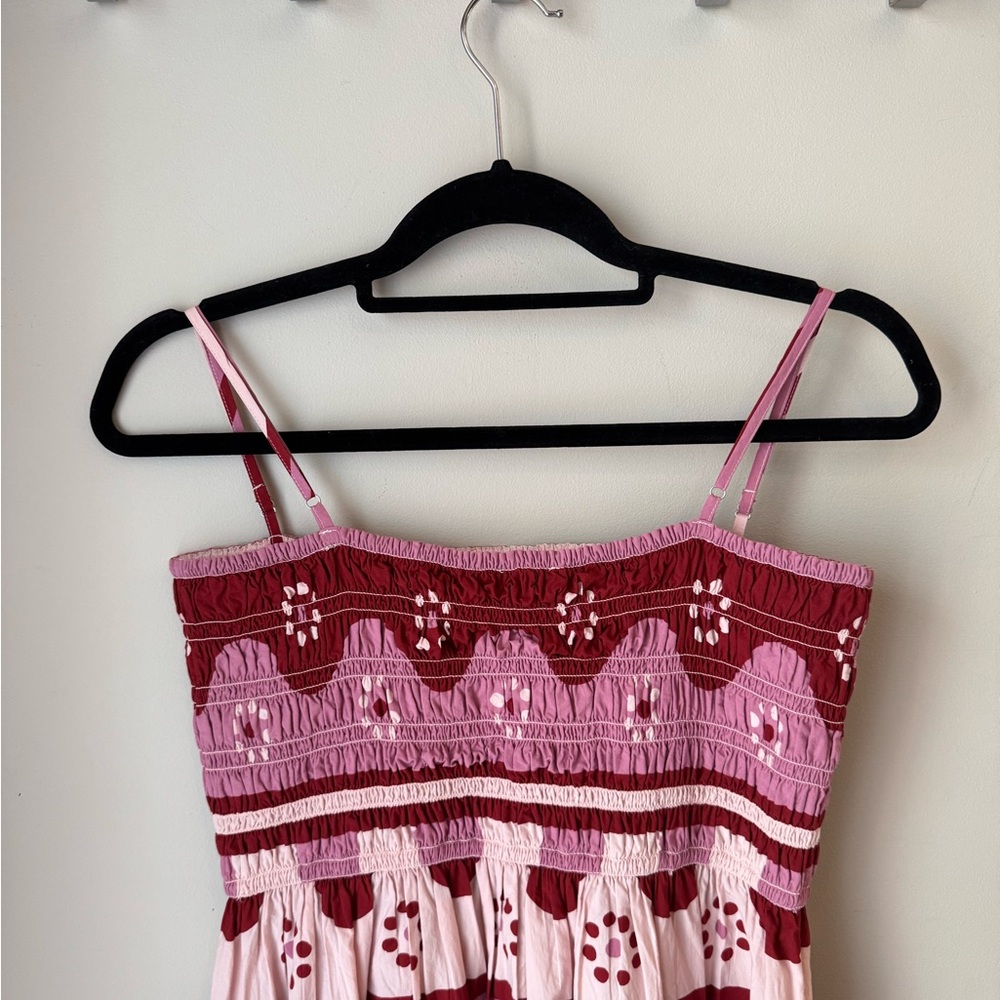 Madewell Pink & Dark Pink Floral Smocked Mini Dress - Picture 4 of 11